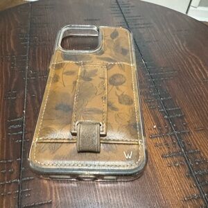 iPhone 15 pro max Wallis Tan Floral Phone Case with Stand